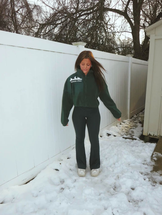 Green Cropped Fleece