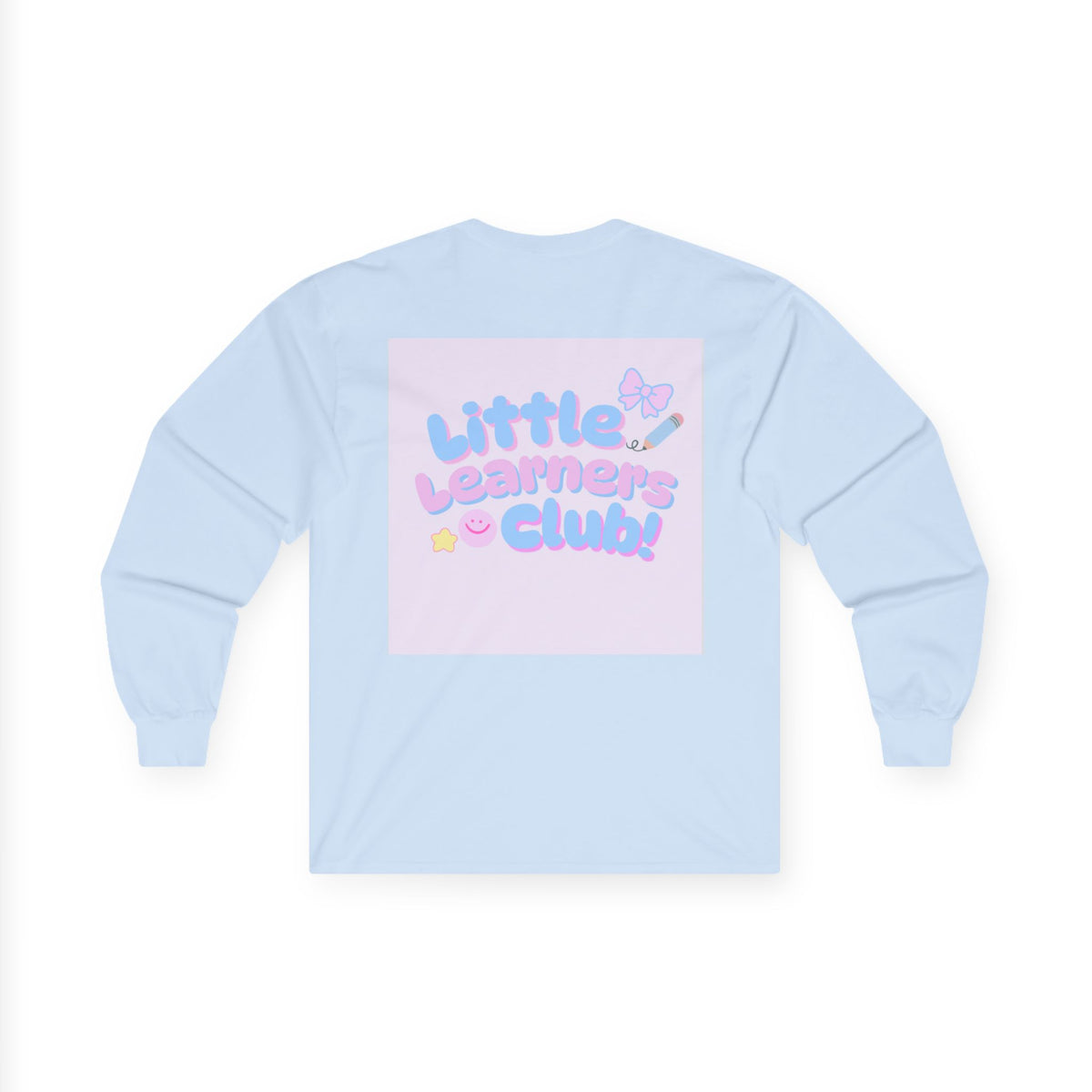 Children's Alphabet Long Sleeve Tee — "Little Learners Club" Pastel ABC Shirt