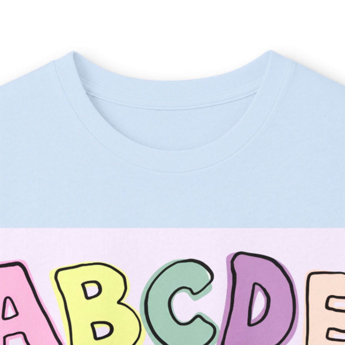 Children's Alphabet Long Sleeve Tee — "Little Learners Club" Pastel ABC Shirt