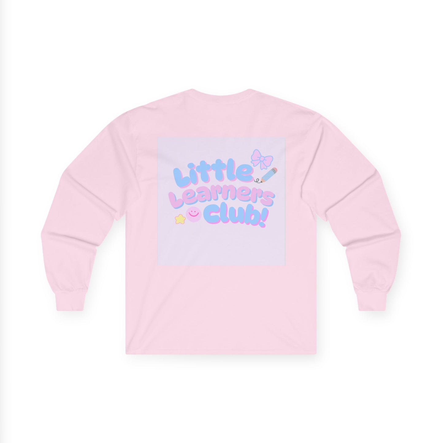 Children's Alphabet Long Sleeve Tee — "Little Learners Club" Pastel ABC Shirt