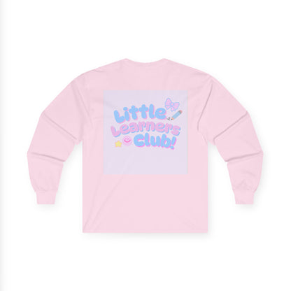 Children's Alphabet Long Sleeve Tee — "Little Learners Club" Pastel ABC Shirt