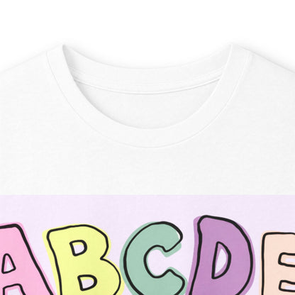 Children's Alphabet Long Sleeve Tee — "Little Learners Club" Pastel ABC Shirt