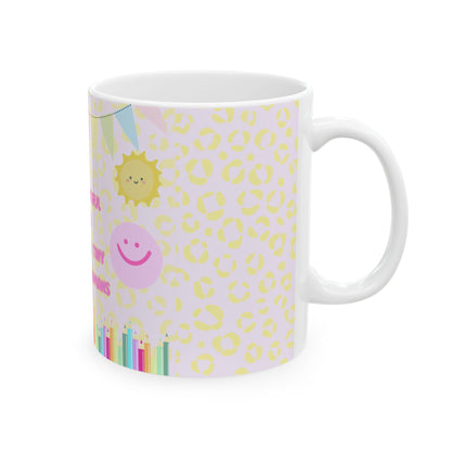 Teacher Mug - "It's a Beautiful Day to Teach Tiny Humans" Cute Pastel Classroom Coffee Cup