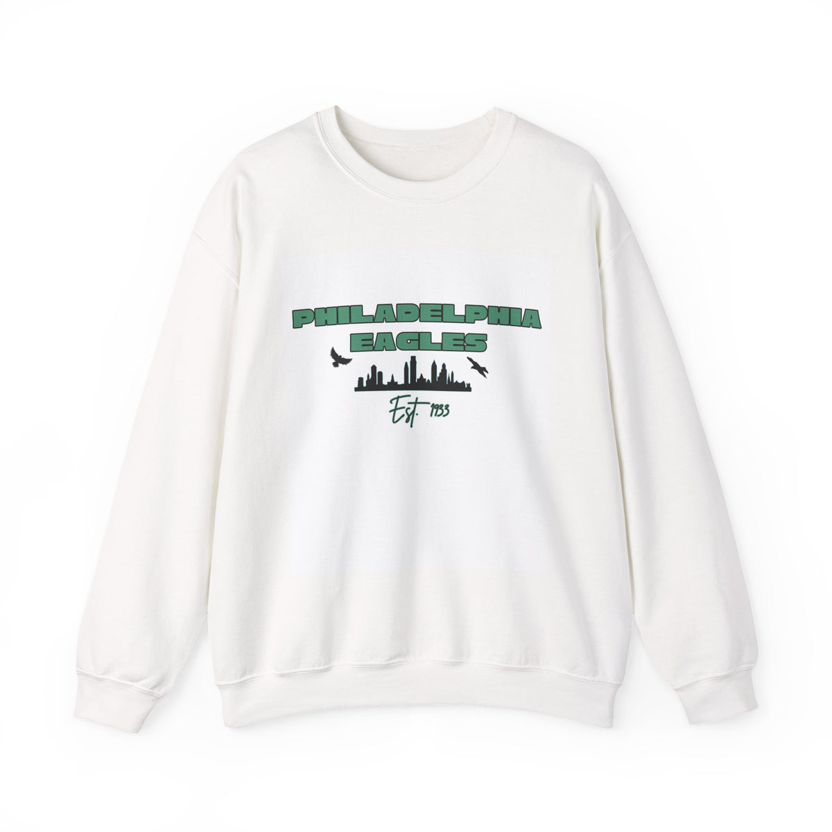 Philadelphia Eagles Crewneck Sweatshirt – “Bird Gang” Skyline Pullover