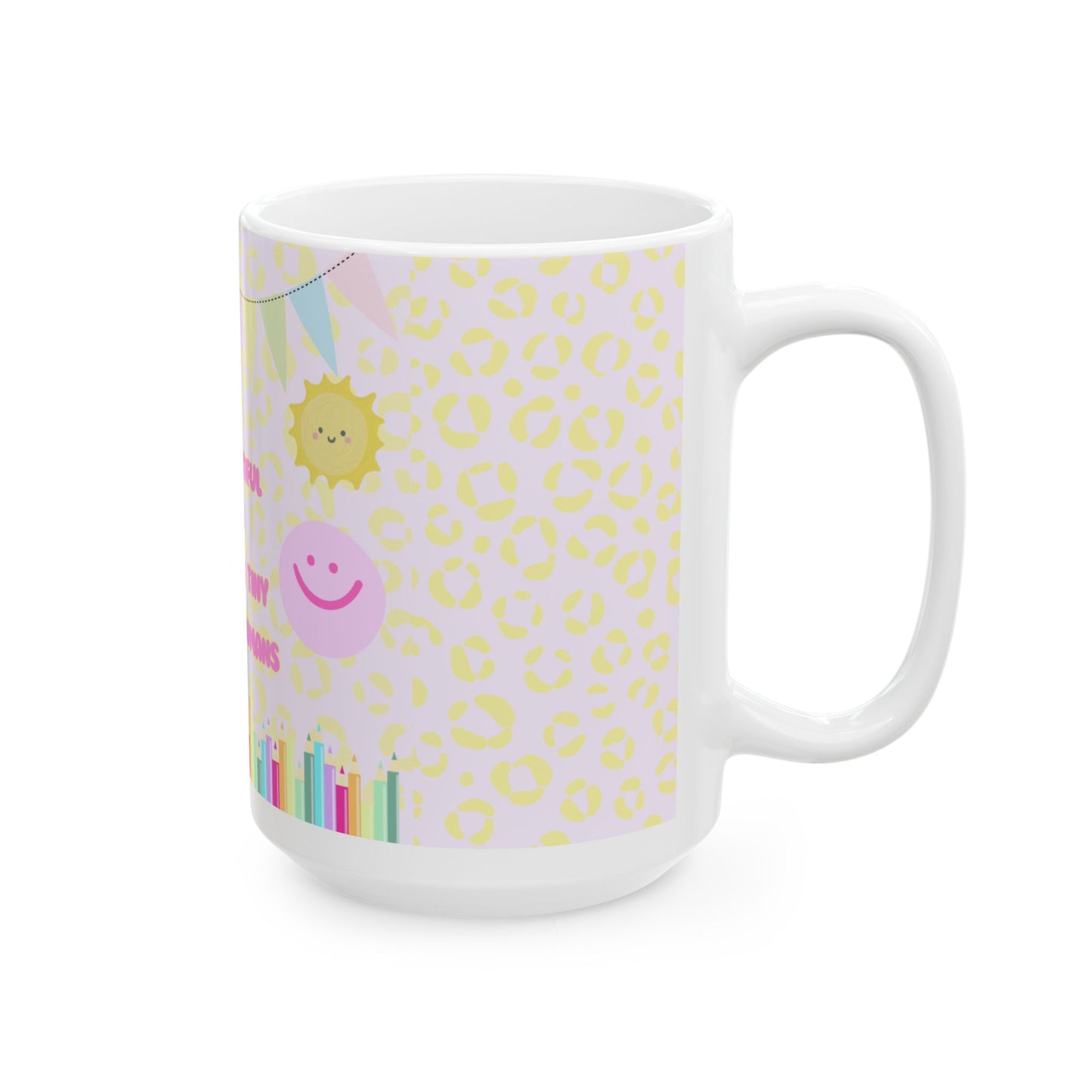 Teacher Mug - "It's a Beautiful Day to Teach Tiny Humans" Cute Pastel Classroom Coffee Cup