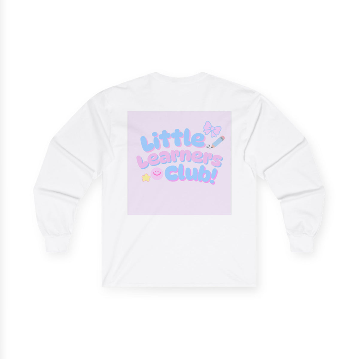 Children's Alphabet Long Sleeve Tee — "Little Learners Club" Pastel ABC Shirt