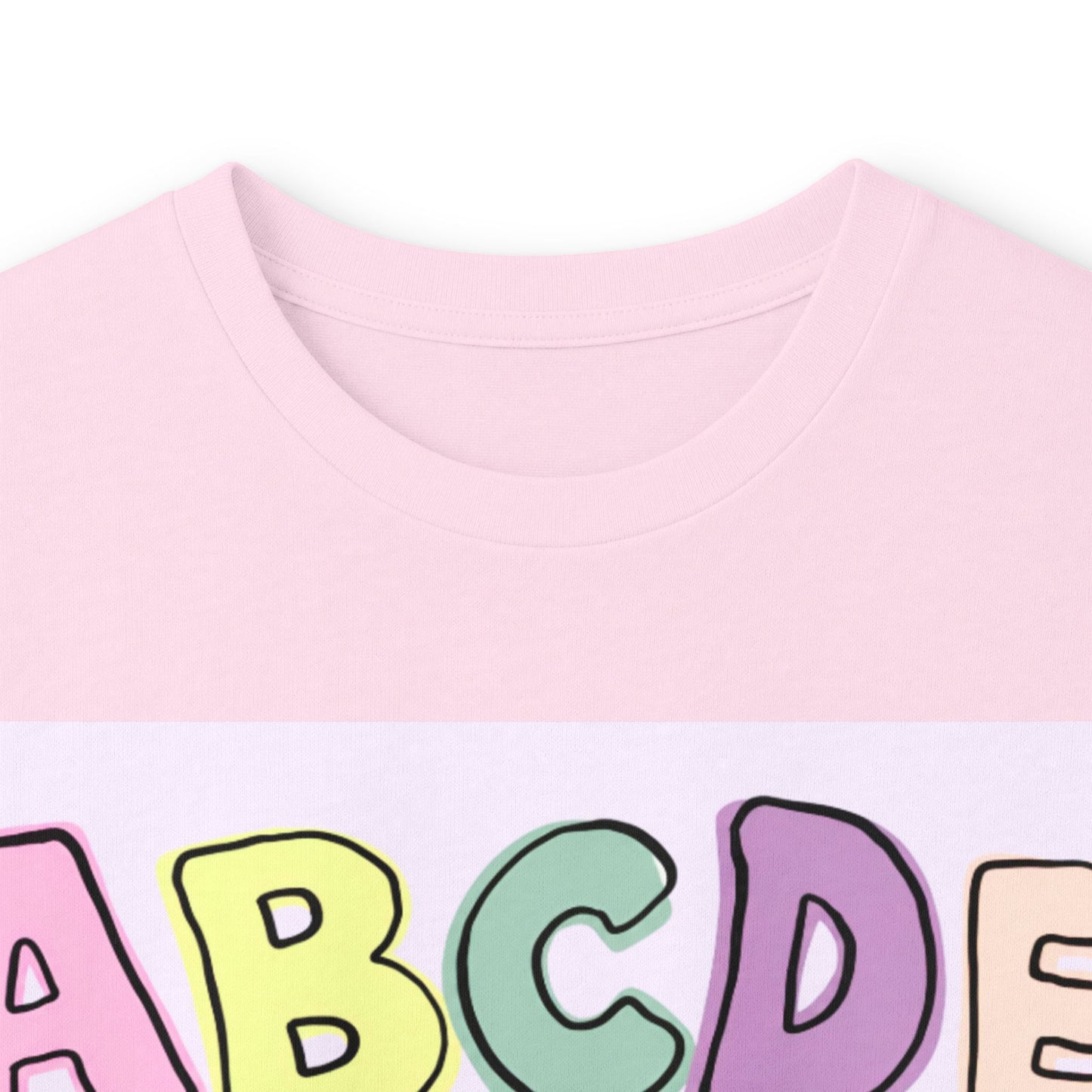 Children's Alphabet Long Sleeve Tee — "Little Learners Club" Pastel ABC Shirt