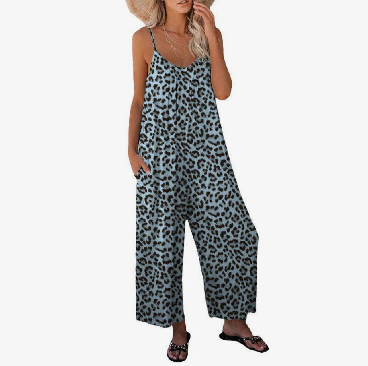 Sleeveless Jumpsuit Romper with Pockets