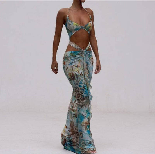 Printed Bikini Beach Dress