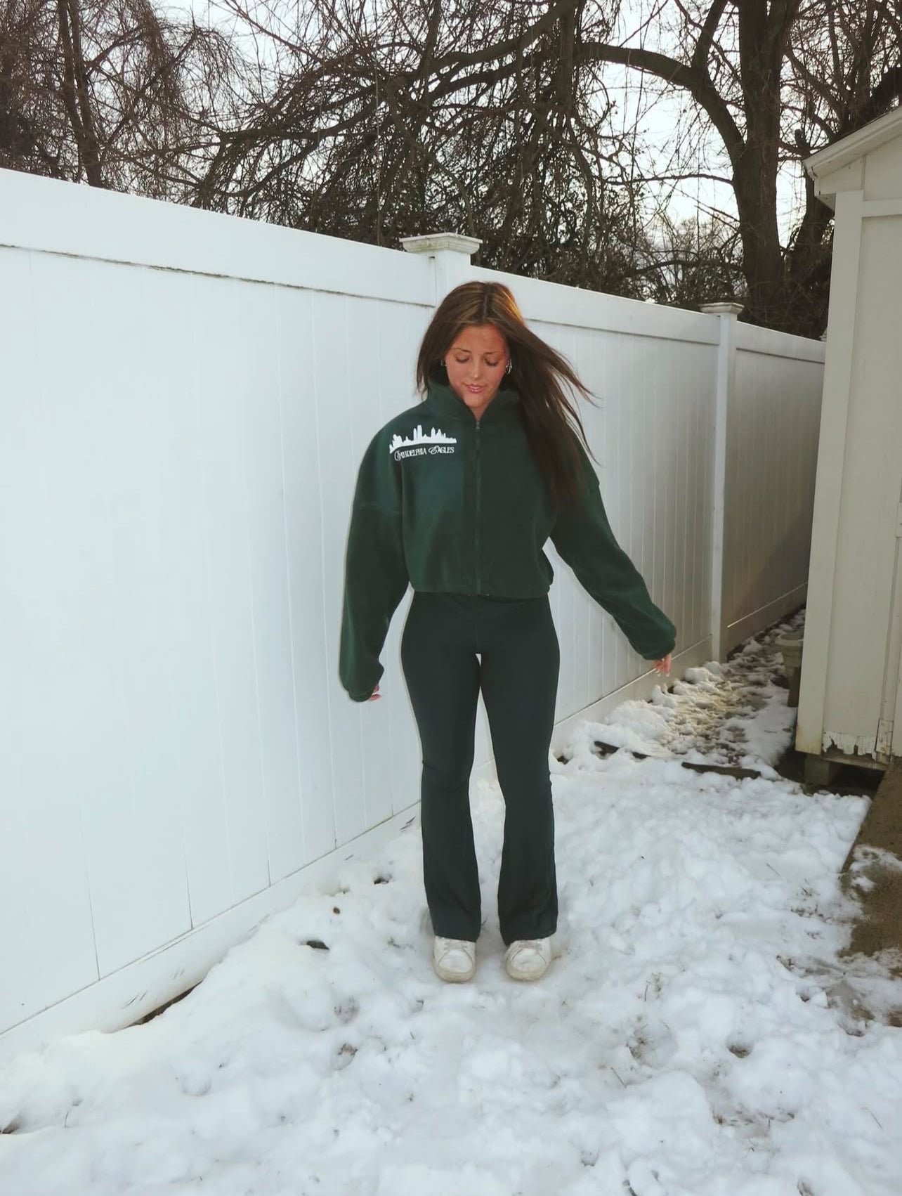 Green Cropped Fleece