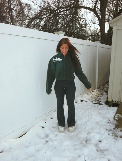 Green Cropped Fleece