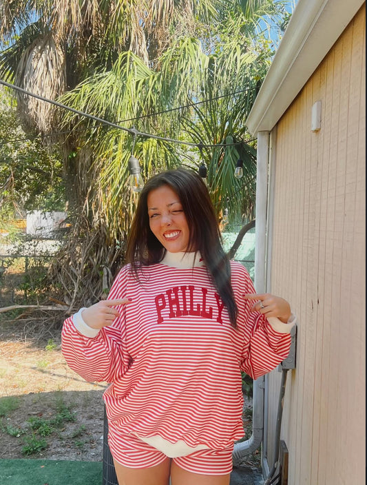 Red Stripe Mock Set